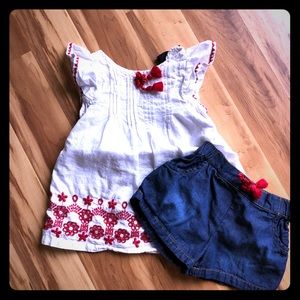 Cynthia Rowley shirt and short set